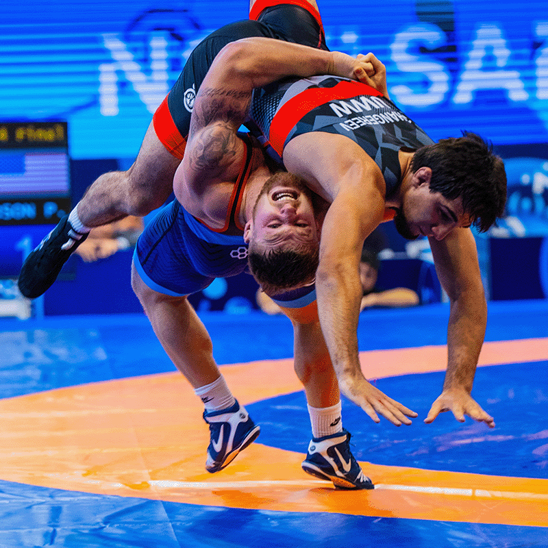 USAWrestling's tweet photo. Olympian Payton Jacobson put himself in the 87 kg Greco-Roman semifinals on Monday at the U23 World Championships with a stellar 3-0 outing in the morning session. #WrestleNoviSad