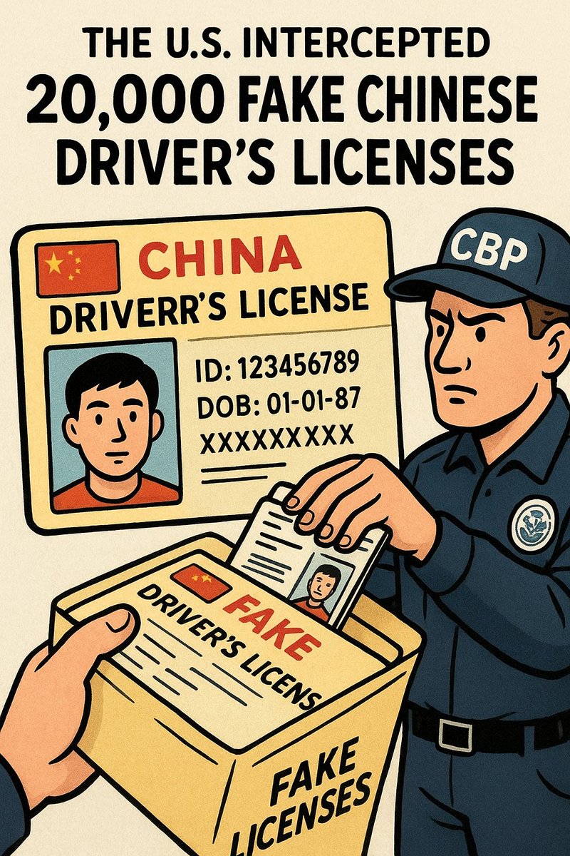 COVER-UP: The U.S. intercepted 20,000 fake Chinese driver’s licenses that China may have been planning to use to rig the 2020 election. Intel also flagged the issue, the FBI buried it and then ordered agents to DELETE the report. <a href="/TomFitton/">Tom Fitton</a>