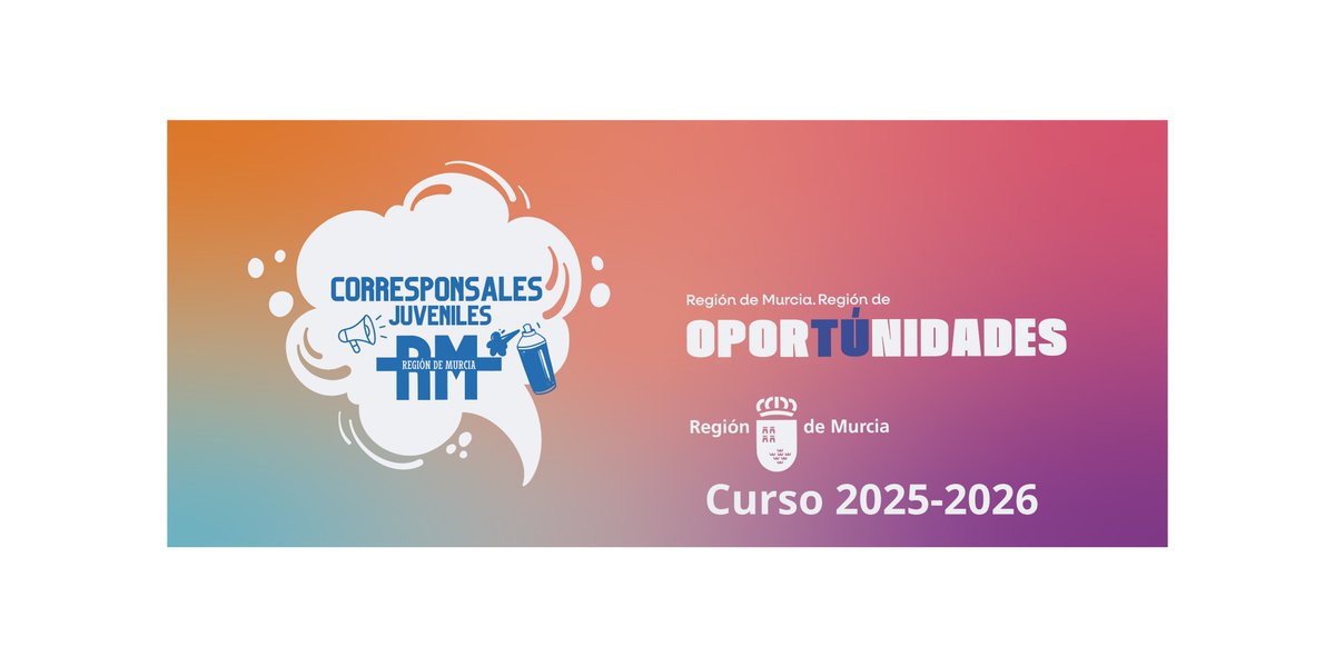 🎉📢Ya tenemos publicada en el BORM la resolución de la Dirección General de Juventud por la que aprueba la convocatoria del Programa Corresponsales Juveniles Región de Murcia #redsij
📅Plazo : 20/10/2025 hasta 31/10/2025 
sede.carm.es/web/pagina?IDC…
📲+Info: mundojoven.org/corresponsales…