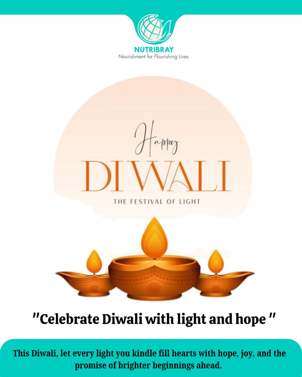 Celebrate Diwali with light and hope
This Diwali, let every diya you light spread warmth, joy, and the promise of brighter beginnings. 🌸🪔
#HappyDiwali #FestivalOfLights #HopeAndJoy #NutriBray #DiwaliVibes