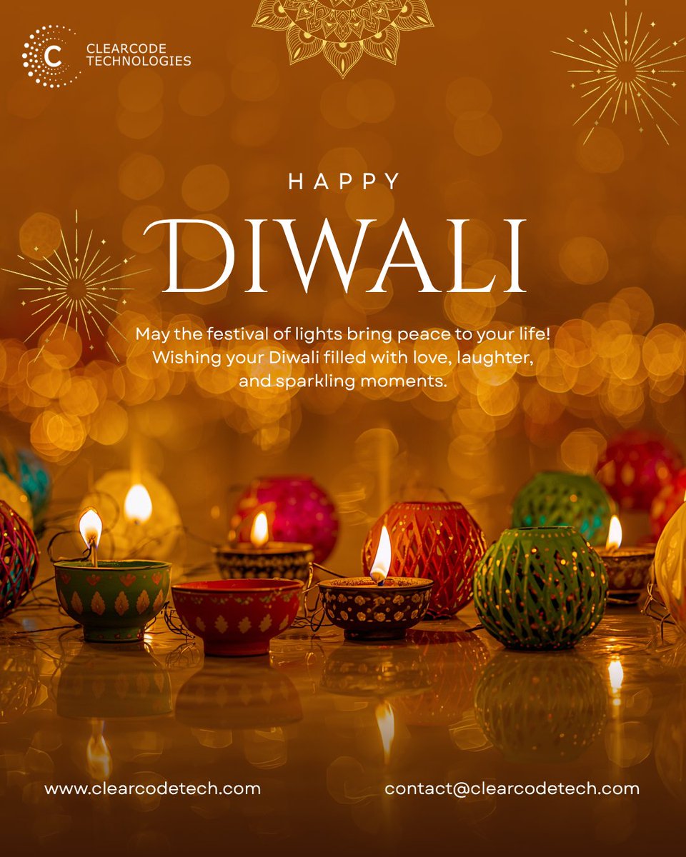 ClearcodeTech's tweet image. ✨ Wishing You a Bright and Joyful Diwali! ✨

From all of us at ClearCode Technologies,
Have a Happy and Prosperous Diwali! 💫

#HappyDiwali #FestivalOfLights #TeamClearCode #Celebration #Gratitude #Diwali2025 #ClearCodeTechnologies
