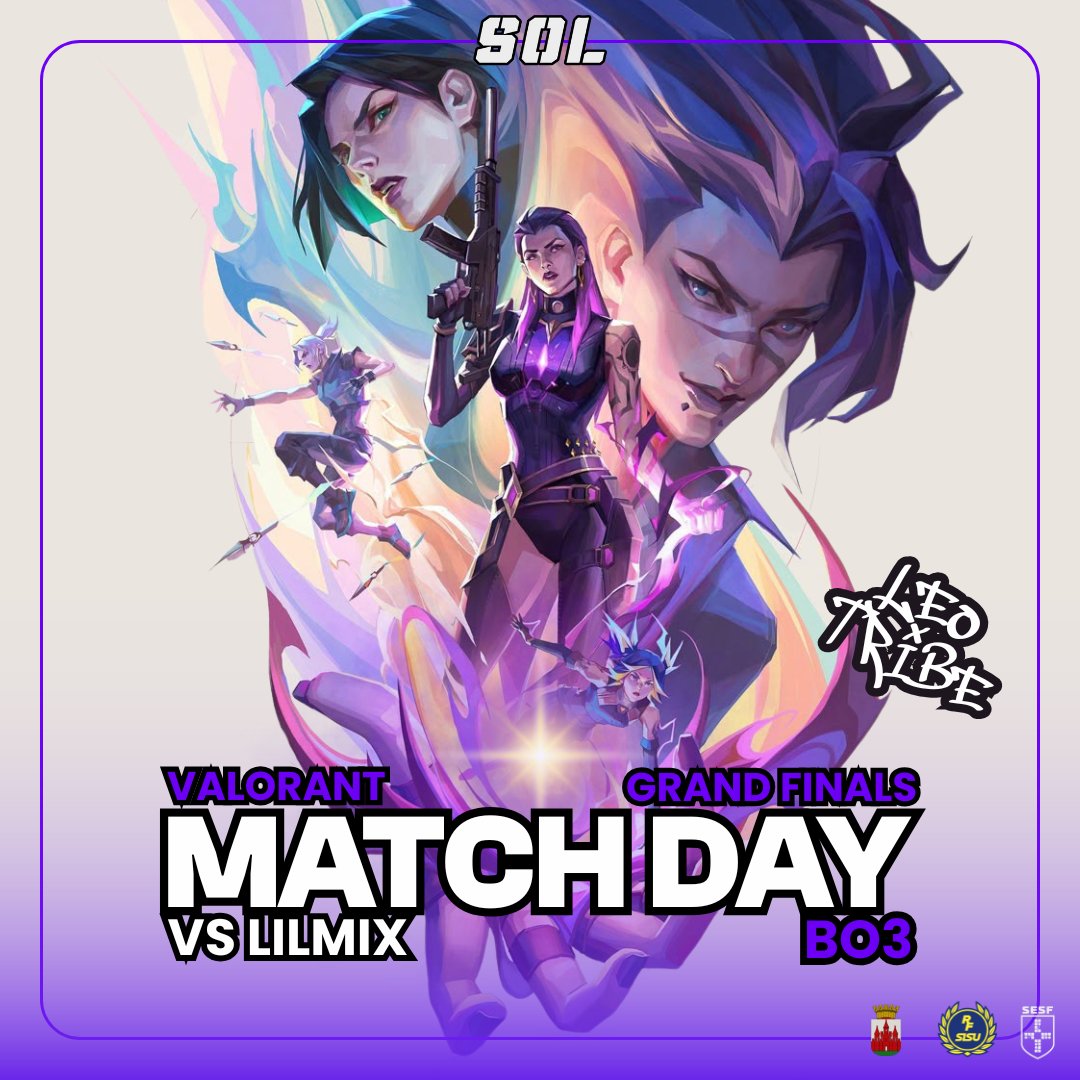LundEsports's tweet photo. SOL @VALORANT Grand Finals are here! ๐คฉ
Itโs go time! Grand finals vs @Lilmixgg at 18:00 CET, BO3.
Weโre charged up, speed locked, and ready to fry some circuits.
Stream below ๐ฝ
#LEOTribe #SOLV3 https://t.co/G8lBQHlTsT