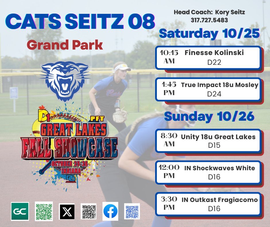 Come watch us play this weekend @ Grand Park!! <a href="/Quaker_softball/">Earlham College Softball</a> <a href="/strike3_next/">Stacey Goyette</a>  <a href="/TaylorUSoftball/">Taylor University Softball</a> <a href="/TUCoachGrace/">Grace Glidewell</a> <a href="/CoachHustonTUSB/">Zech Huston</a> <a href="/CoachD_TUSB/">Don Danklefsen</a> <a href="/General_TUSB/">Dennis smith</a>