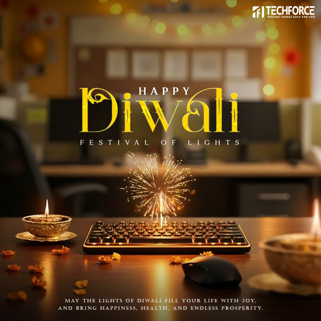 techforceglobal's tweet image. This Diwali, let’s debug the darkness and deploy the light! 💻✨
Wishing you a bright, innovative, and prosperous New Year filled with fresh ideas and flawless codes.
#HappyDiwali #TechforceCelebrates #LightUpWithInnovation