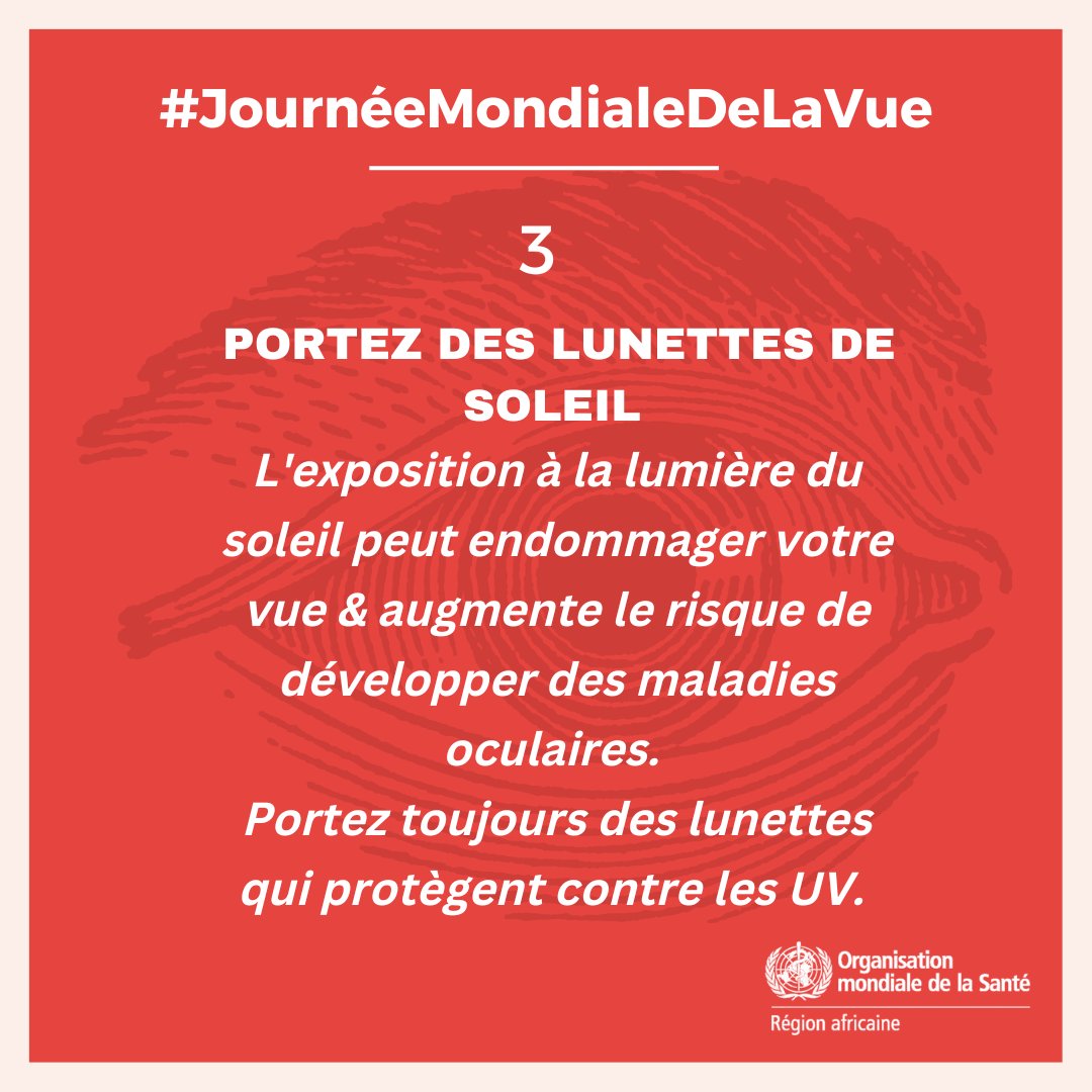 OMS_Burkina's tweet image. 🕶️☀️ Protégez vos yeux du soleil ! 👁️
👁️ Portez-vous des lunettes de soleil ? Protégez vos yeux des rayons UV pour préserver votre vue durablement ! 😎
#journeemondialedelavue
#vue
#santépourtous
#santépublique