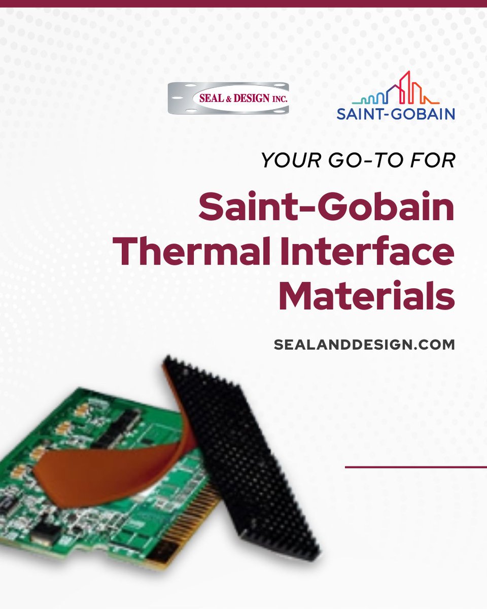 Close the gap on thermal issues. 

Seal &amp; Design offers Saint-Gobain ThermaCool® materials—high conductivity, electrical isolation, and durable under compression and vibration.

Learn more: hubs.li/Q03KwBG40

#SaintGobain #ThermalMaterials