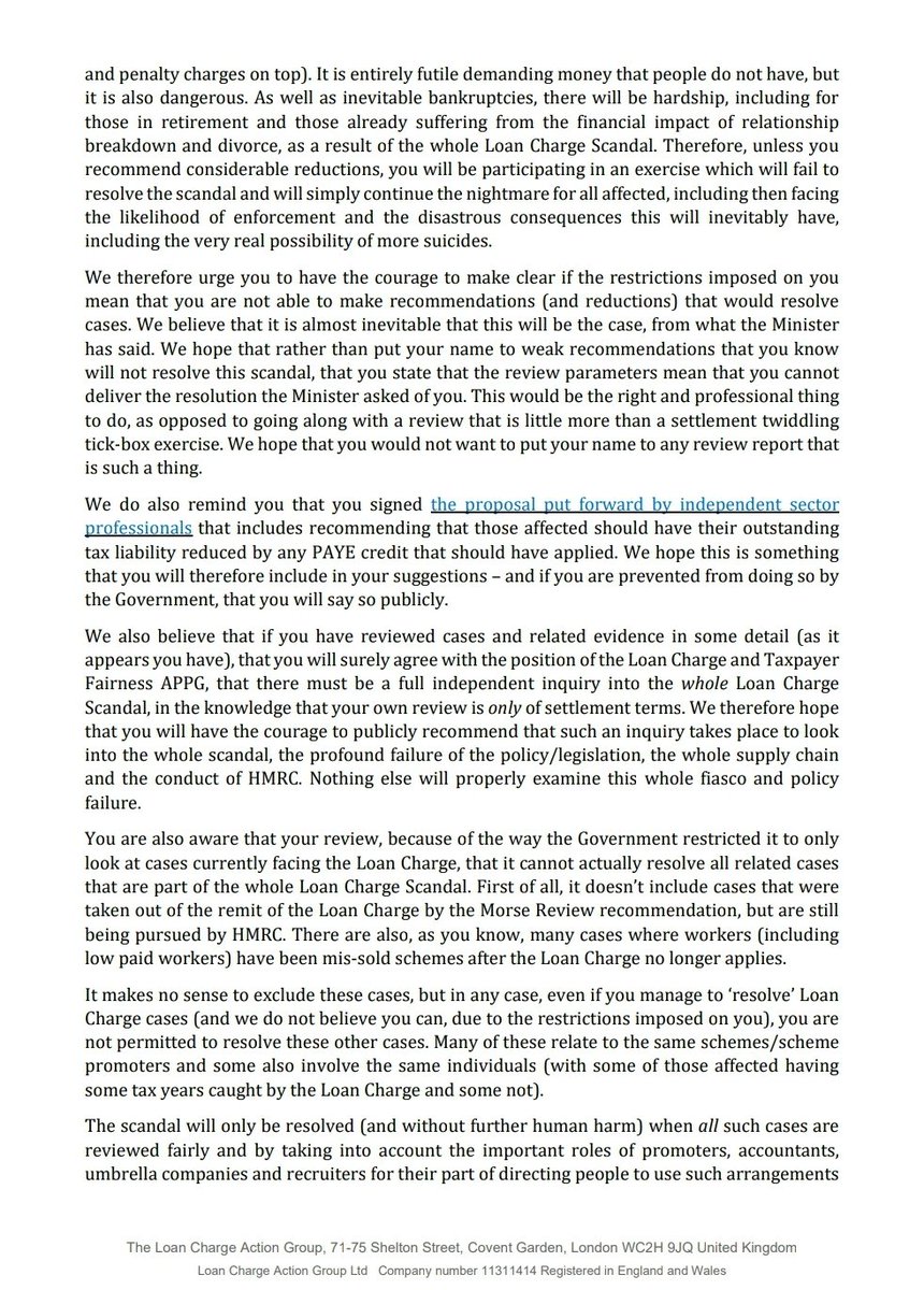 LCAG_2019's tweet image. The Treasury is having private discussions about the #McCannReview recommendations, on top of the significant restrictions on it.
We’ve written to Ray McCann urging him to disown the whole review if he’s not allowed to resolve the #LoanChargeScandal.
hmrcloancharge.info/wp-content/upl…