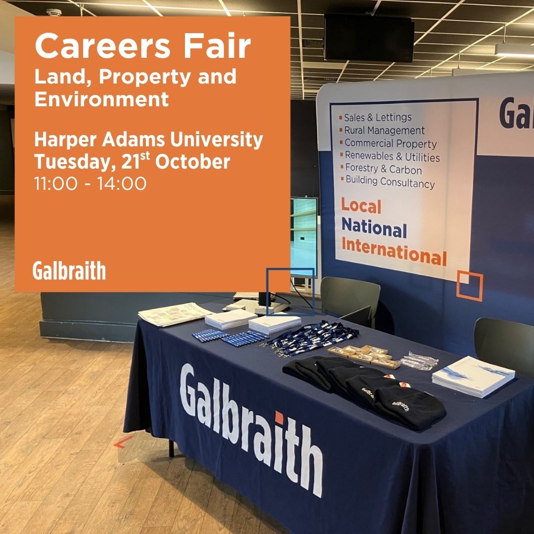 Galbraith is delighted to be in attendance at Harper Adams University for the Land, Property and Environment Careers Fair tomorrow. 

If you're heading along make sure to stop by our stand and have a chat with the team about future opportunities! 

#Galbraith | #HarperAdams