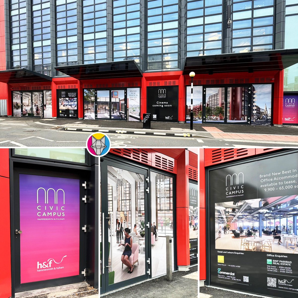 gwolfgraphics's tweet photo. Greywolf Graphics installed eye-catching window vinyls for the new office space and the upcoming cinema on the Hammersmith Kings Street Civic Campus development. #greywolfgraphics #lbhf #windowvinyls #graphics https://t.co/7ejgXHxBVg