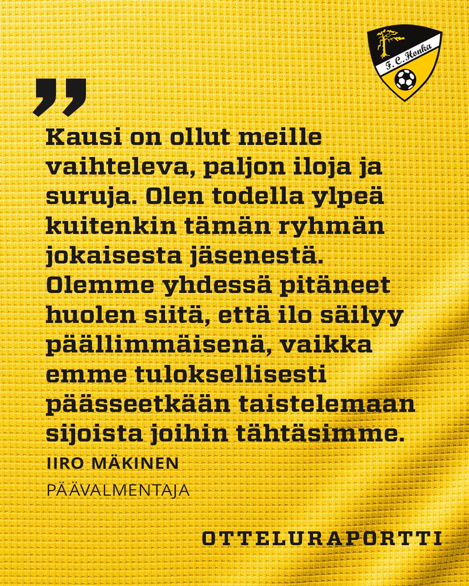 Honka päätti kautensa voitolla, kun Alisa Mäkelän loppuhetkien osuma toi 1-0 voiton PKKU:sta!

Kauden viimeinen raportti ➡️ fchonkanaiset.fi/2025/10/kausi-… 

#MeOllaanHonka #KansallinenYkkönen
