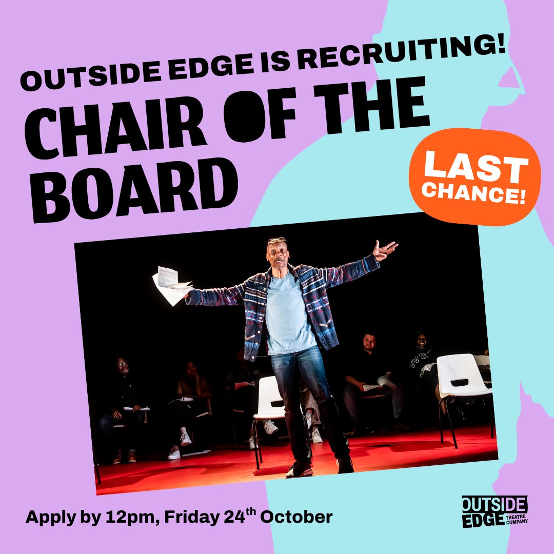 Final week to apply! We're recruiting a new Chair of the Board.

This is an exciting opportunity to lead the UK’s only theatre company dedicated to supporting people affected by addiction through creativity and performance.

Apply here by 24th Oct 👉 bit.ly/46ropHz