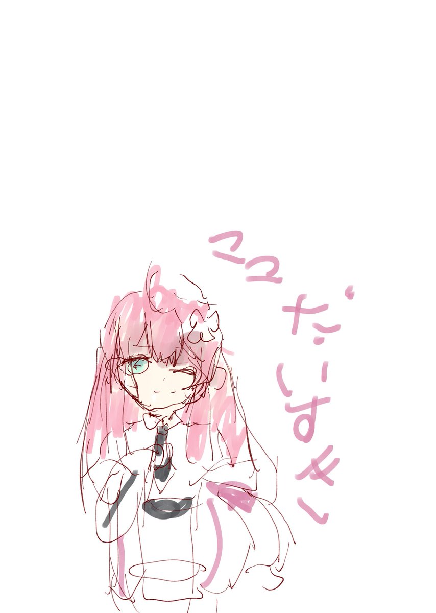 聞き手と反対でままの似顔絵描きました！