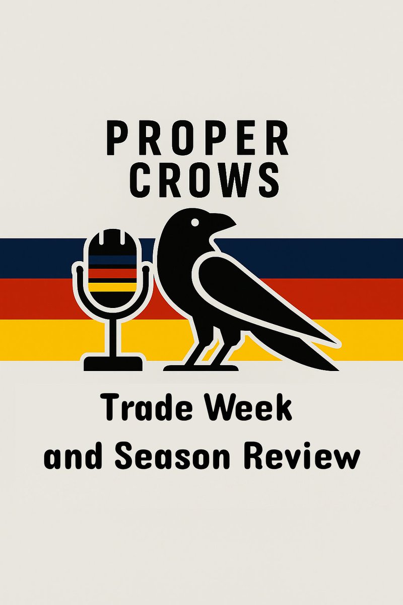 ProperCrowsPod's tweet image. This weeks episode is live now! We break down the trade period, the 2025 season as a whole and crown our Proper Crow of the year! 

Check it out now wherever you get your podcasts or via this link: linktr.ee/propercrowspod