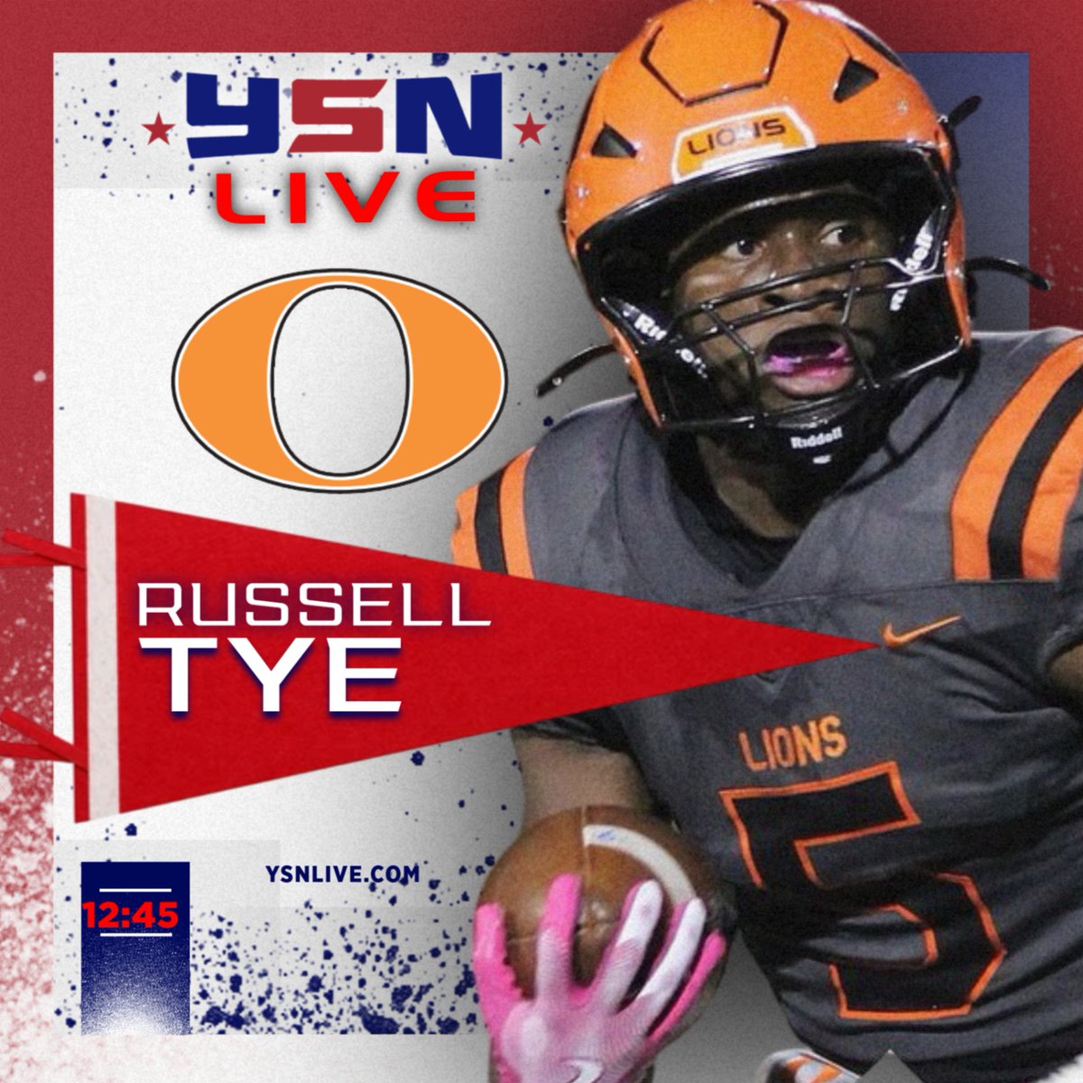 There's a Tye at the top of the All-Time Leading Rushing board at Orange, and he's going to join us today at 12:45.  Russell Tye, the multi-sport superstar will speak on what it feels like to reset the record books in Lion's history!

See you at noon!