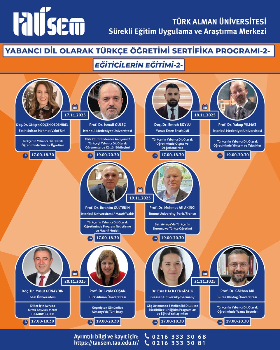 tauedutrde's tweet photo. 🔷 TAÜ-SEM kapsamında düzenlenen ikinci 'Yabancı Dil Olarak Türkçe Öğretimi Sertifika Programı' için kayıtlar devam ediyor.🔷
Link: https://t.co/g8nkKNVRcN
#türkalmanüniversitesi #ayrıcalıklıbirdevletüniversitesi https://t.co/QHXEEintA4