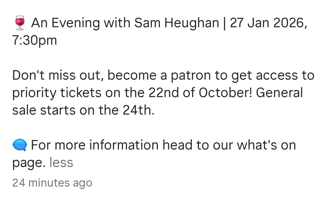 Tash (@peekaboo_jen) on Twitter photo Don't miss your chance to spend an evening with Sam Heughan at The Lyceum Theatre in Edinburgh.
Tickets are on sale for the general public on the 24th of October, 2025.
I guess I better save myself a seat!!
#SamHeughan Don't miss your chance to spend an evening with Sam Heughan at The Lyceum Theatre in Edinburgh.
Tickets are on sale for the general public on the 24th of October, 2025.
I guess I better save myself a seat!!
#SamHeughan
