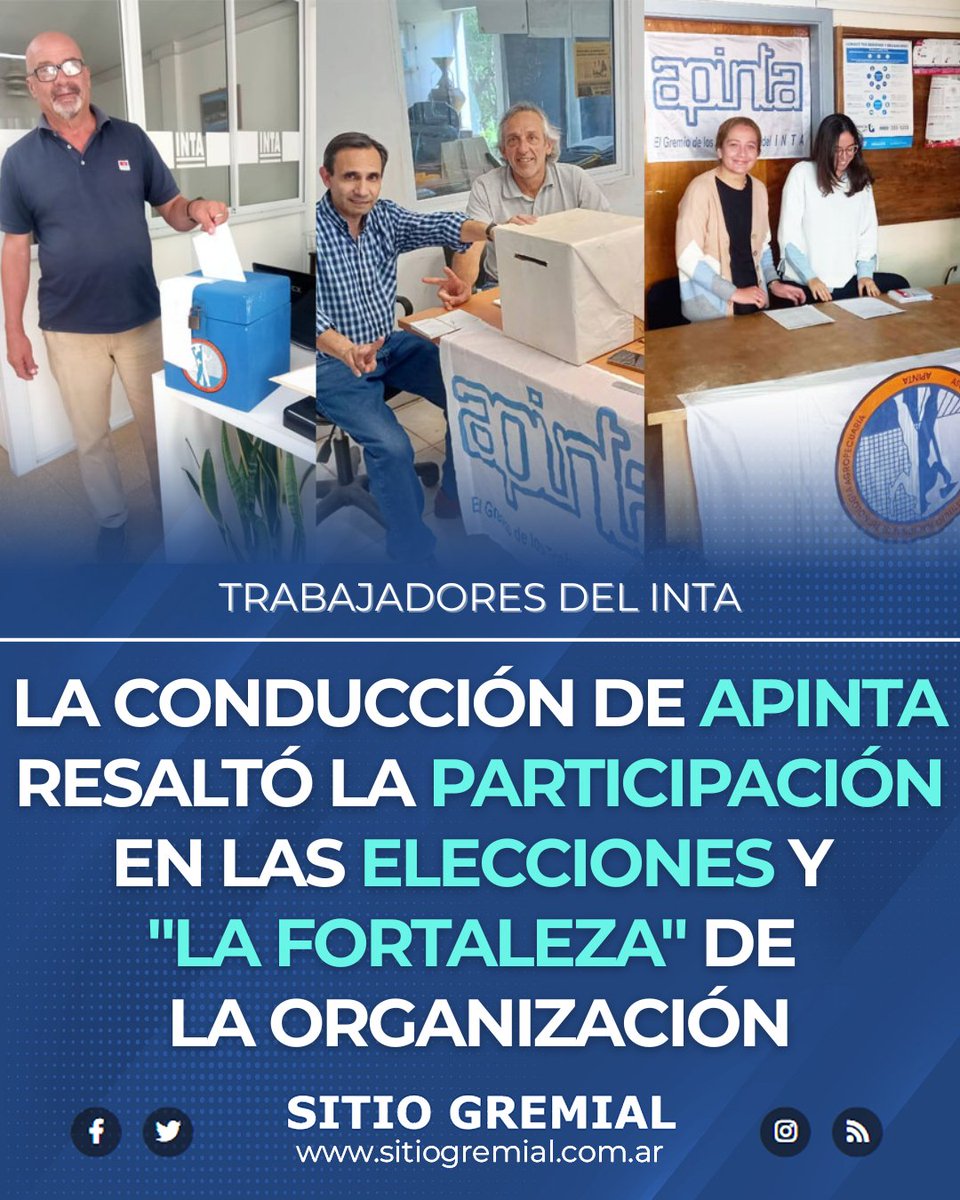 🗞 𝗟𝗮 𝗰𝗼𝗻𝗱𝘂𝗰𝗰𝗶𝗼́𝗻 𝗱𝗲 𝗔𝗣𝗜𝗡𝗧𝗔 𝗿𝗲𝘀𝗮𝗹𝘁𝗼́ 𝗹𝗮 𝗽𝗮𝗿𝘁𝗶𝗰𝗶𝗽𝗮𝗰𝗶𝗼́𝗻 𝗲𝗻 𝗹𝗮𝘀 𝗲𝗹𝗲𝗰𝗰𝗶𝗼𝗻𝗲𝘀 𝘆 ❞𝗹𝗮 𝗳𝗼𝗿𝘁𝗮𝗹𝗲𝘇𝗮❞ 𝗱𝗲 𝗹𝗮 𝗼𝗿𝗴𝗮𝗻𝗶𝘇𝗮𝗰𝗶𝗼́𝗻 - 𝗦𝗜𝗧𝗜𝗢 𝗚𝗥𝗘𝗠𝗜𝗔𝗟
.
▶ sitiogremial.com.ar/nota/36685/la-… 
.
<a href="/APINTA_Nacional/">APINTA</a> 
.