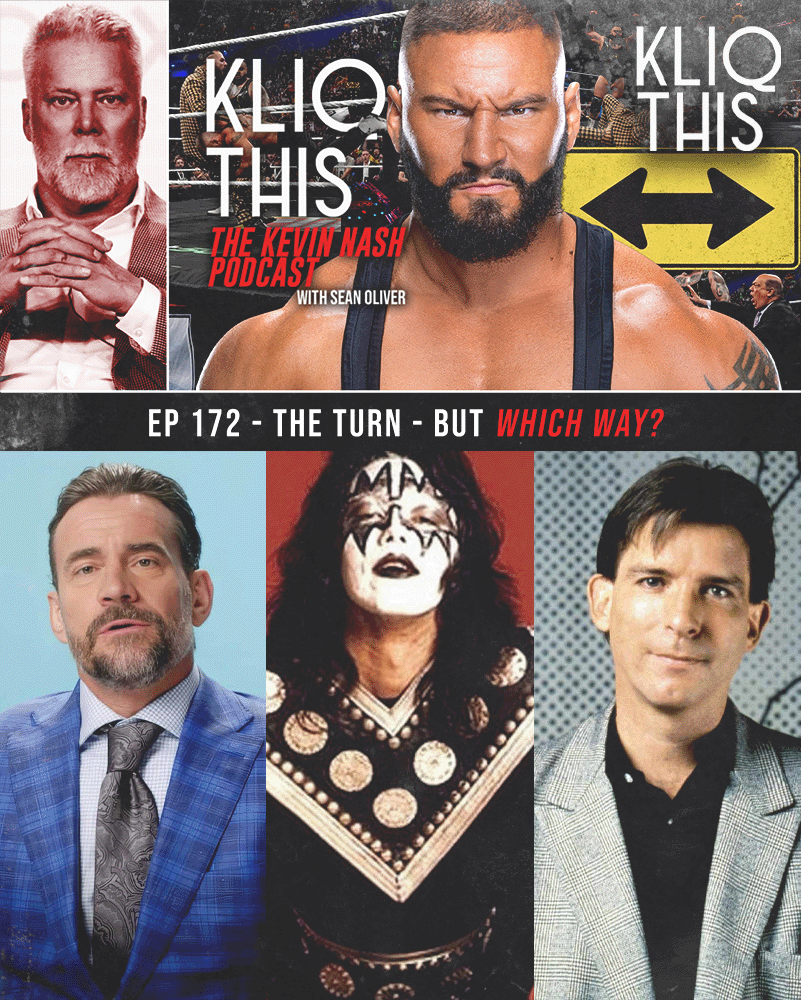 KliqThisPodcast's tweet photo. NEW EPISODE 📢 Kevin Nash covers Bron "Breakking" Seth Rollins, CM Punk calling out airport creeps, MTV ending and the latest space hoax!
Catch #WhichWay ↔️ NOW! 🤘 https://t.co/mdSiDjTBJq