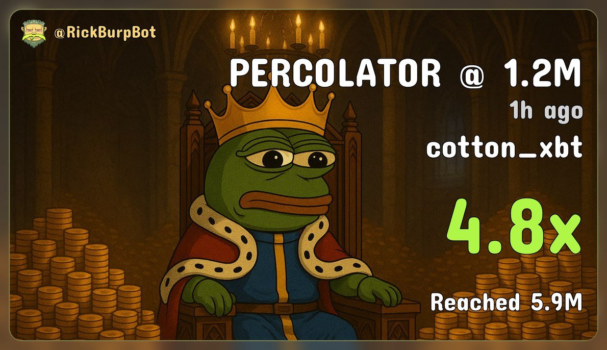 If you were in my TG you'd caught this so early that
you'd probably leave the trenches for good 

$6M is not even close to the potential of $Percolator

Real traders use <a href="/BasedTradingBot/">Based</a> , check comments for 
all the info 👇