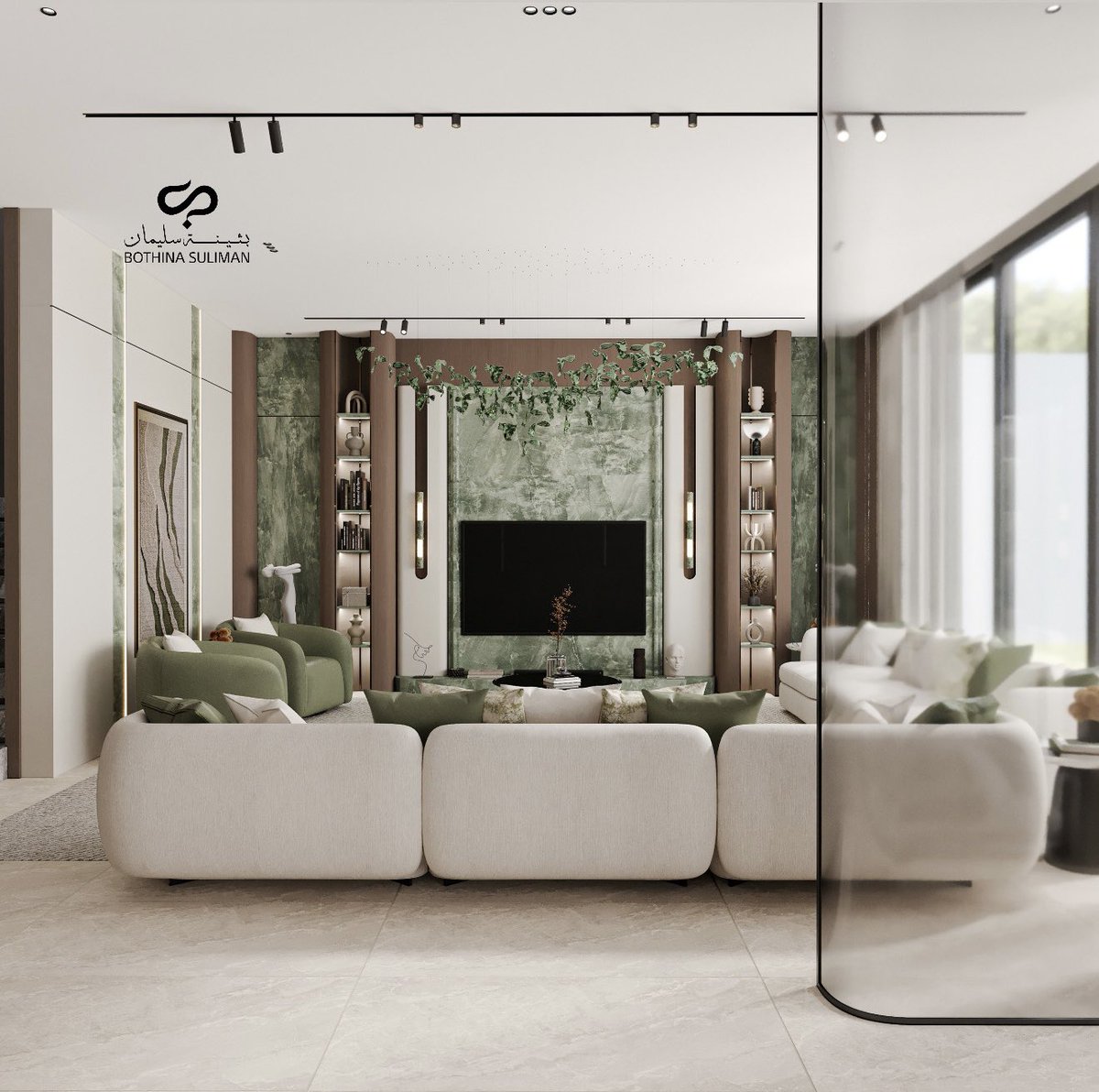 تصميمنا لصالة راقية مع كورنر قهوة بتوازن جميل بين الخشب والرخام الأخضر ، ليمنح المكان هوية هادئة وفاخرة 🤎🌿

#تصميم_داخلي #تصميم_منازل #صالة #مجلس #كورنر #كورنر_كوفي #قهوة #كافيهات_الرياض #رخام #خشب #تصميم_وتنفيذ #الرياض 
#corner #coffee_corner #coffee #living_room #marble