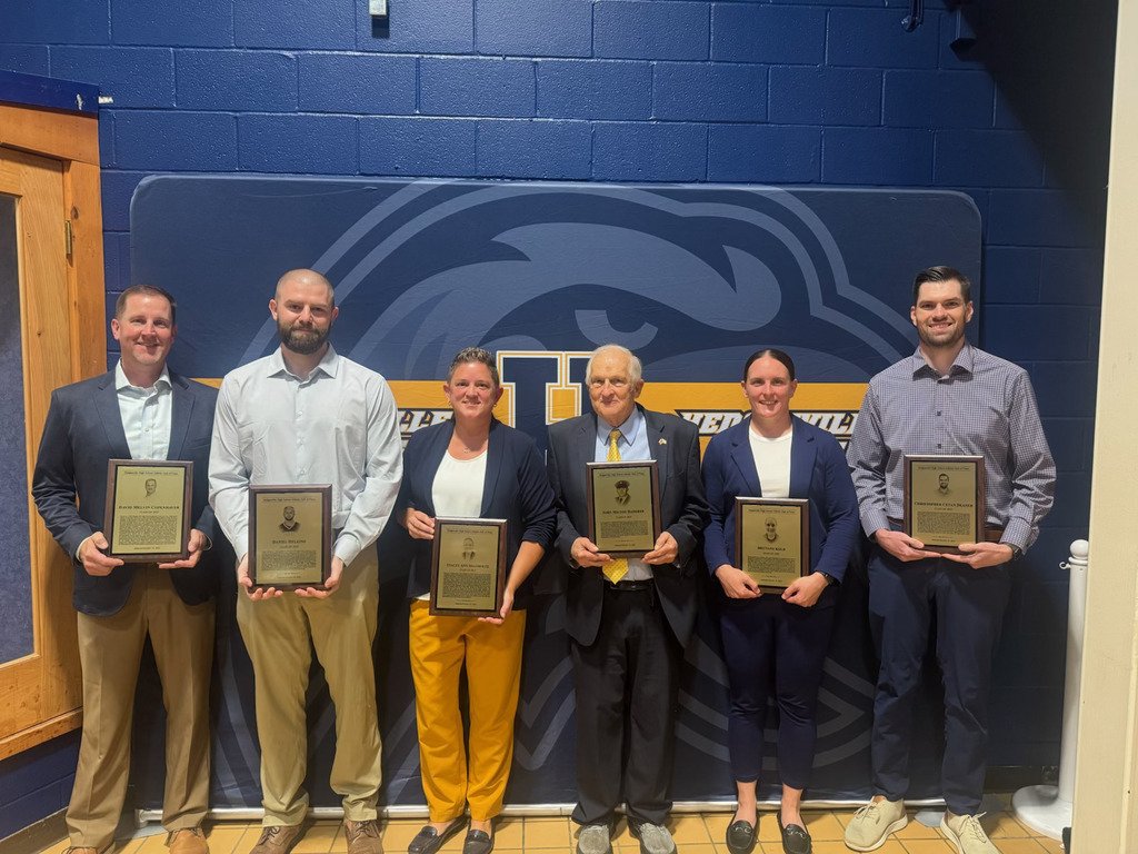Dave Copenhaver, Daniel Heleine, Stacey Shanholtz, Milt Haderer, Brittany Kolb, and Chris Deaner. Thank you all for your contributions to HHS Athletics over the years. We hope you enjoyed the weekend and have many fond memories of HHS and this weekend. Congrats again!