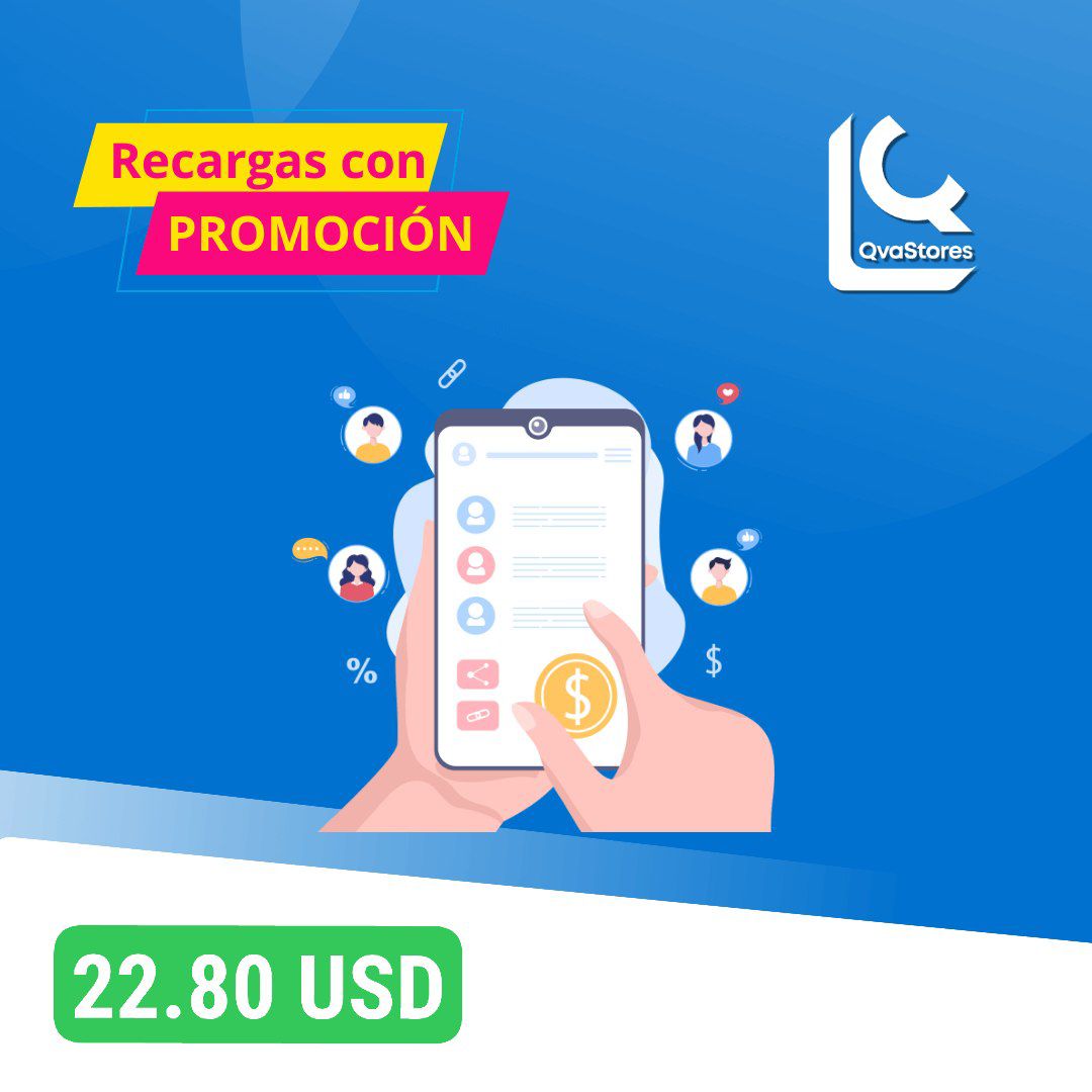 QvaStores's tweet photo. Del 21 al 26 de Octubre usted recibe 3000 de saldo + Internet ilimitado de 12 AM a 7 AM

YA DISPONIBLE EN QvaStores

Puedes reservar desde hoy tu recarga

Por solo 22.80 USD

La recarga llega al instante

SOLICITA DESDE:
https://t.co/4NM0E2bsd8

Recarga con Criptomonedas https://t.co/Y7n7nUNw1z