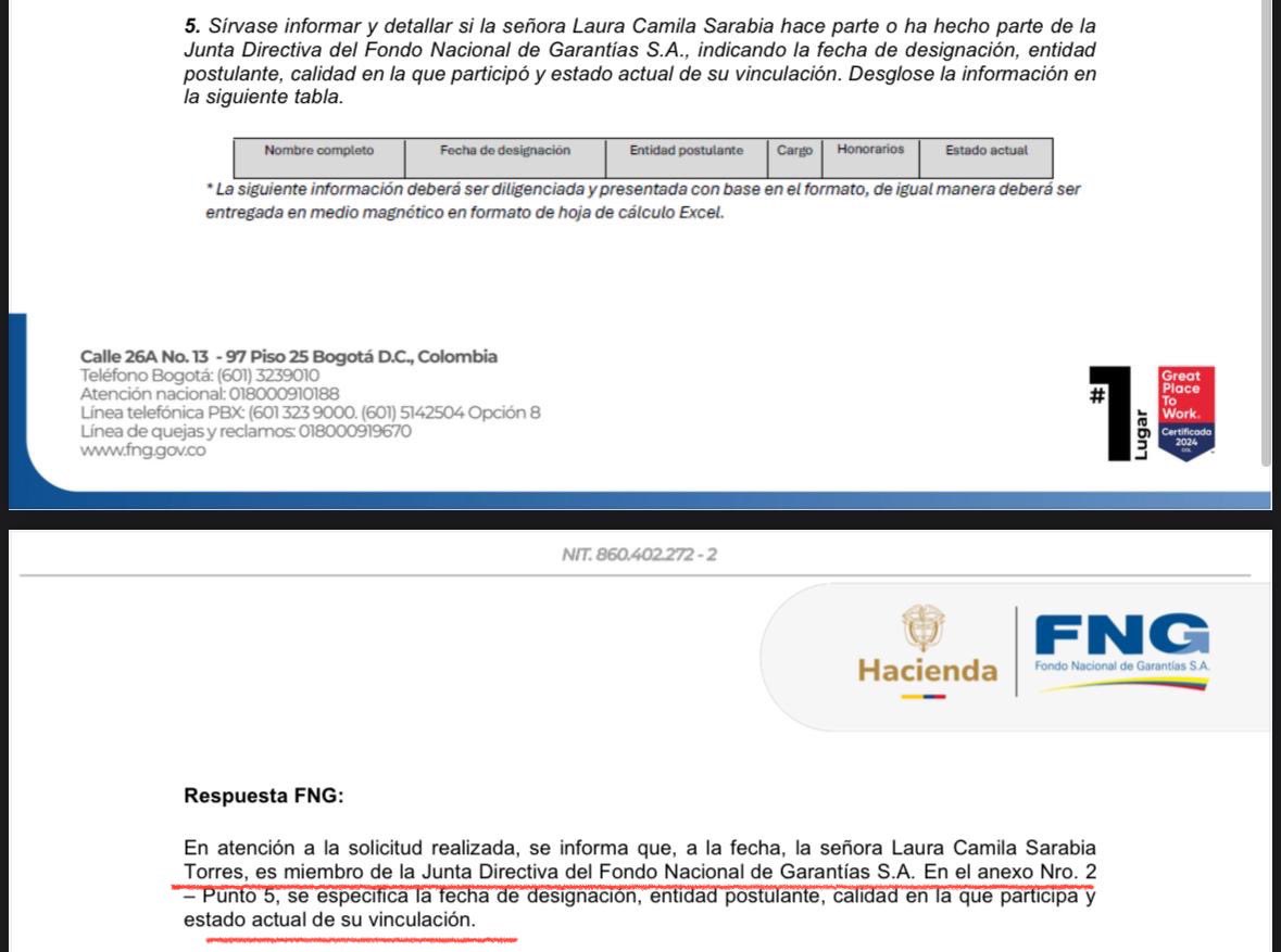 Danielbricen's tweet image. Señora Laura Sarabia podría explicarle al país las razones por las que está ejerciendo el cargo de embajador en Reino Unido y al mismo tiempo el de miembro de Junta Directiva del Fondo Nacional de Garantías.

¿Cómo piensa ejercer los dos cargos a la vez?