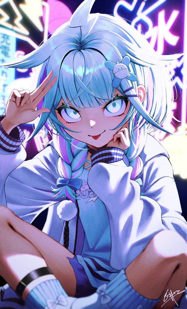 ネオンとすうちゃん⚡💙
#すくすく枢
