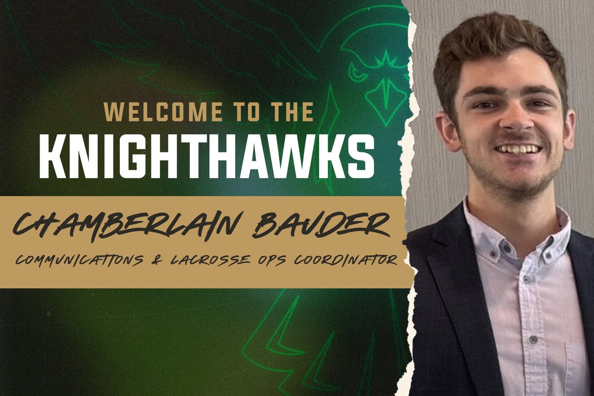 RocKnighthawks's tweet image. 🚨 New Hire Alert! 🚨
We are strengthening our team with the addition of four new staff members.
First up, we’re proud to welcome Chamberlain Bauder as our Communications & Lacrosse Operations Coordinator.