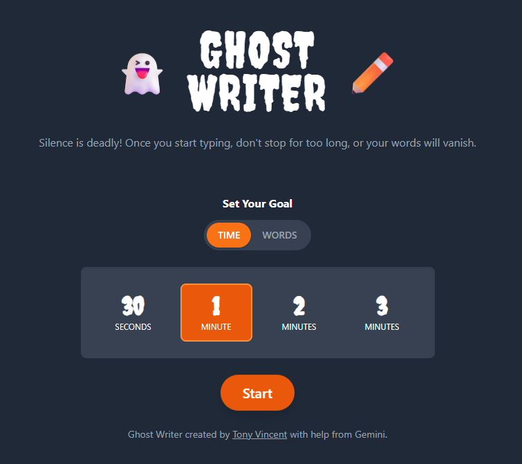 Lubbock ISD Tech Tips (@lisdtechtips) on Twitter photo Practice your creative writing and brainstorming with Ghost Writer. If you stop typing for too long your text will disappear.
tonyv.me/ghostwriter Practice your creative writing and brainstorming with Ghost Writer. If you stop typing for too long your text will disappear.
tonyv.me/ghostwriter