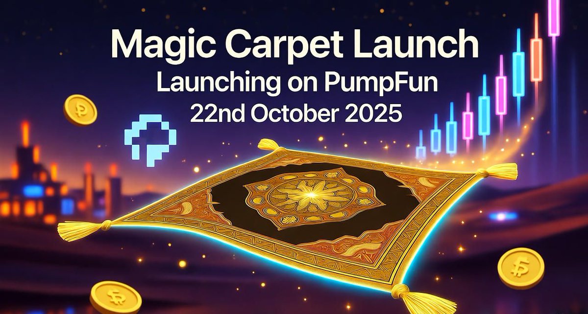 MCarpet2025's tweet image. $MAGPET is officially launching on PumpFun this 22nd October!

Want a better shot at being one of the 100 lucky winners sharing 1,000,000 $MAGPET after we graduate from PumpFun?
Then you need to be in our Telegram group. Not in our group ? no reward for you. 

How to Enter:

✅…