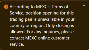 TradingGadget's tweet photo. @MEXC_Official Hey @MEXC_Official why do I get this message with $Light token? I could trade it a hour before it appeared. It showed up when there was a perfect setup for long. So bad behaviour form you. https://t.co/vu3Z9MnZzf