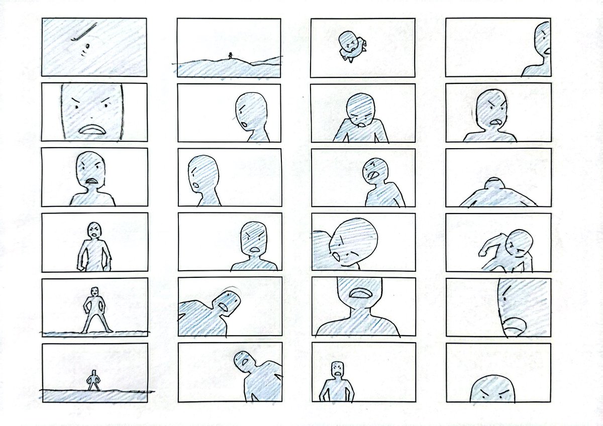 例えば各カットで「好きだ！」という台詞を言ってるとして、構図で伝わり方が変わるのが、演出の面白いところ。。