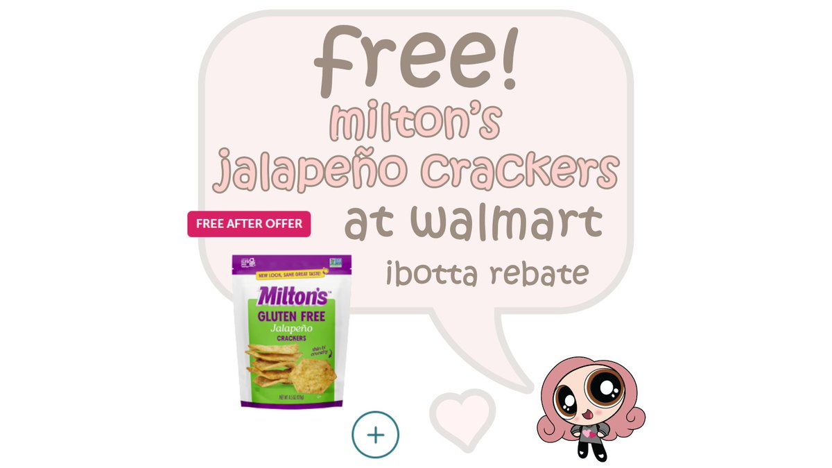 ihartcoupons's tweet photo. 🆓 free milton’s jalapeño gluten-free crackers at walmart with a new ibotta rebate! 🌶️💸
👉 details here: https://t.co/1LqXmS7U6o
#freebies #free #ibotta #walmart #walmartfinds #walmartdeals #couponing #couponcommunity #deals #rebates https://t.co/EcDensmeOg