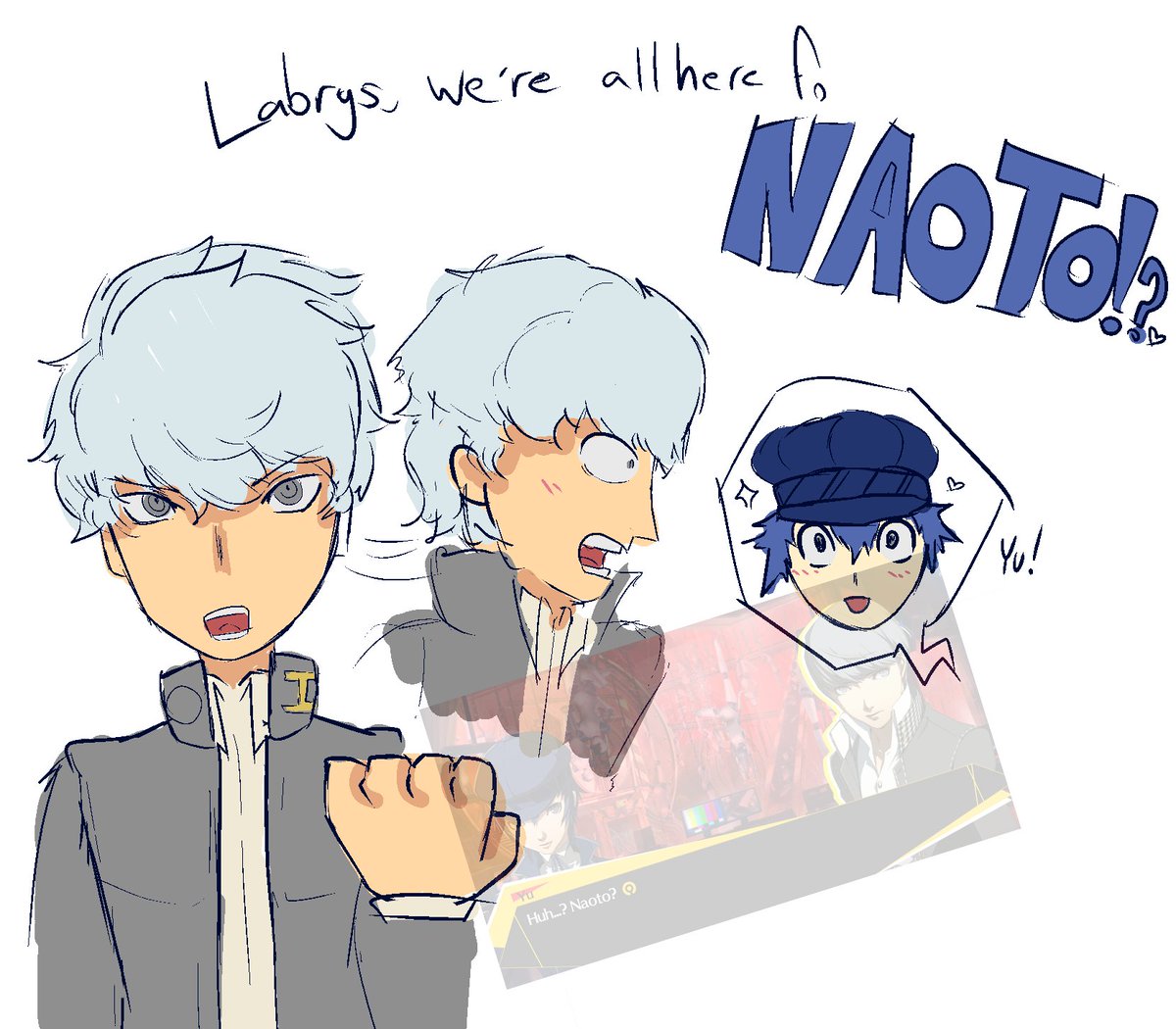 Persona 4 Arenas story is so weird and funny like why did Yu just not know Naoto was there until the literal ending of his route