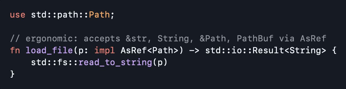 debasishg's tweet image. In Rust, how the borrow-checker shapes your API inputs and outputs ..
The general design principle is to choose signatures that minimize ownership churn while keeping call sites clean and safe.
Accepting input
• Borrow when you only read: `fn parse(src: &str)`
• Borrow…