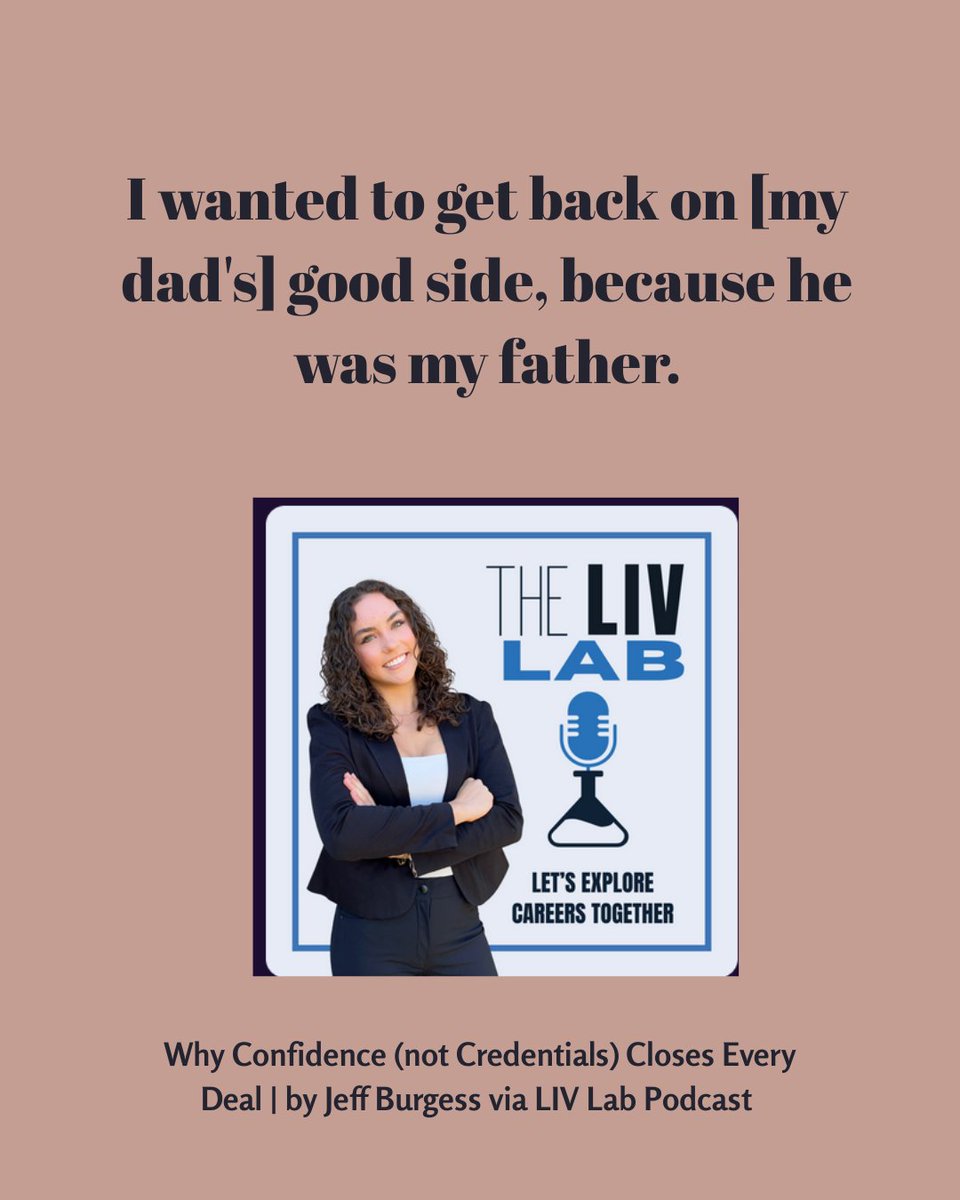 WorkedForMeBook's tweet image. 🎙️ New Podcast! 🎧 Why Confidence (not Credentials) Closes Every Deal | by @WorkedForMeBook  via LIV Lab Podcast  buff.ly/uIO4zmX 

&quot;I wanted to get back on [my dad&apos;s] good side, because he was my father.&quot;

#MondayBlogs
