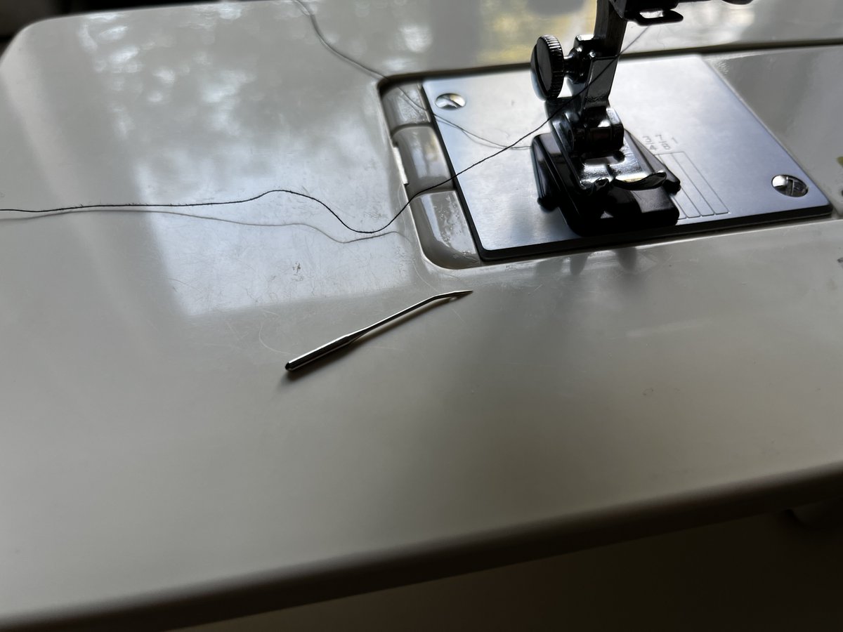 These are photos of a series of events. A sewing session that started off well ended with a bent needle. Sometimes that happens.