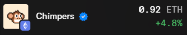 Chimpers is one of those collections I've held for years. 
It's difficult to not feel anything other than happy for the team. Well done boys <a href="/NFT1nsight/">insight.chimp</a> <a href="/TimpersHD/">Timpers</a> 

So much higher!
