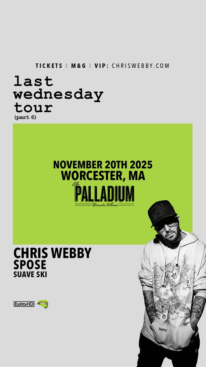 In 1 MONTH <a href="/ChrisWebby/">Chris Webby</a> hits the stage at The Palladium with <a href="/spizzyspose/">Spose quit this app</a> &amp; <a href="/suaveskimusic/">Suave-Ski</a>!

Get tickets NOW: hive.co/l/chriswebby-1…