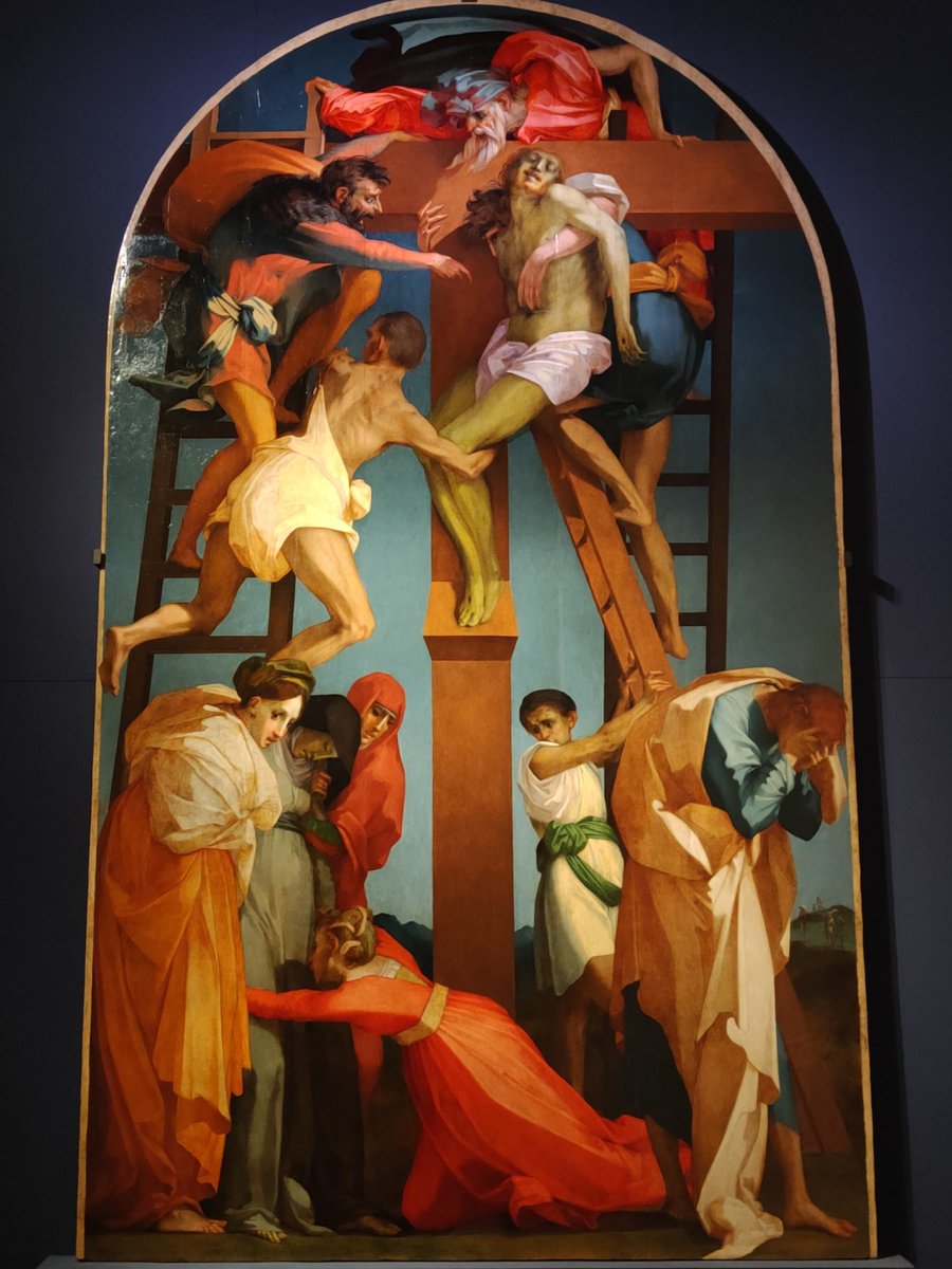 Christ rose, roux et jaune du Rosso Fiorentino, pinacothèque de Volterra