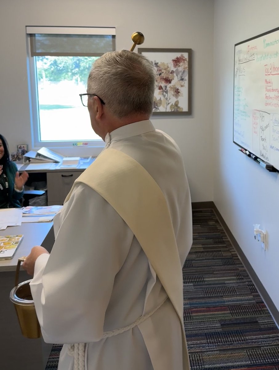 Last week Deacon Darrell blessed the MCC campus buildings. The blessing invited the Holy Spirit into the classroom and work areas to sanctify the space for the sacred task of education. #mcchustlers  #CampusBlessing #FaithInEducation