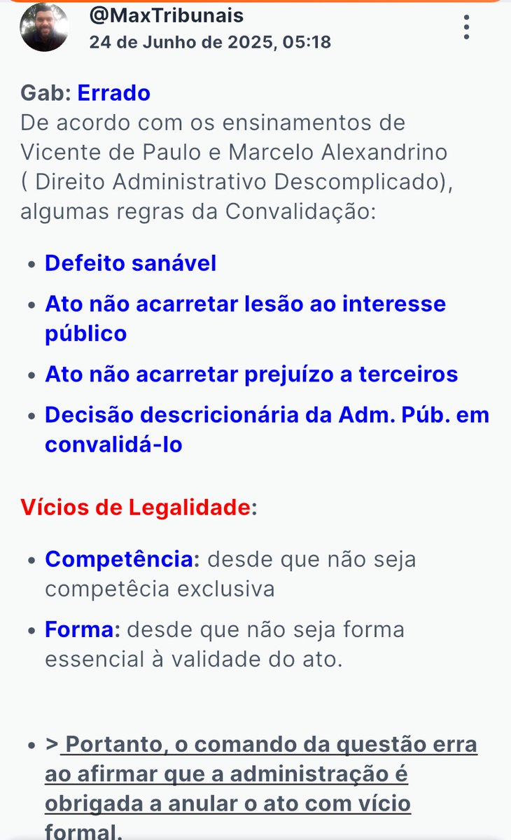 Bom dia, tropa! Segue resuminhos maneiros sobre convalidação dos atos administrativos pra gente ficar ligeiro! Ótimo inicio de semana pra geral! Fé na gente! 🎈📚