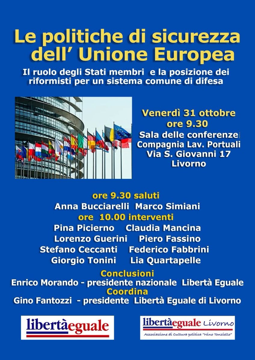 Al link successivo la presentazione dell'iniziativa di Libertà Eguale a Livorno il 31 ottobre sulla difesa europea
stefanoceccanti.it/verso-il-conve…