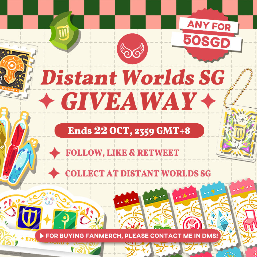RT ♥️

✨I’m hosting a fanmerch g1veaway in celebration of Distant Worlds SG! 
✨Read more below  #FF14