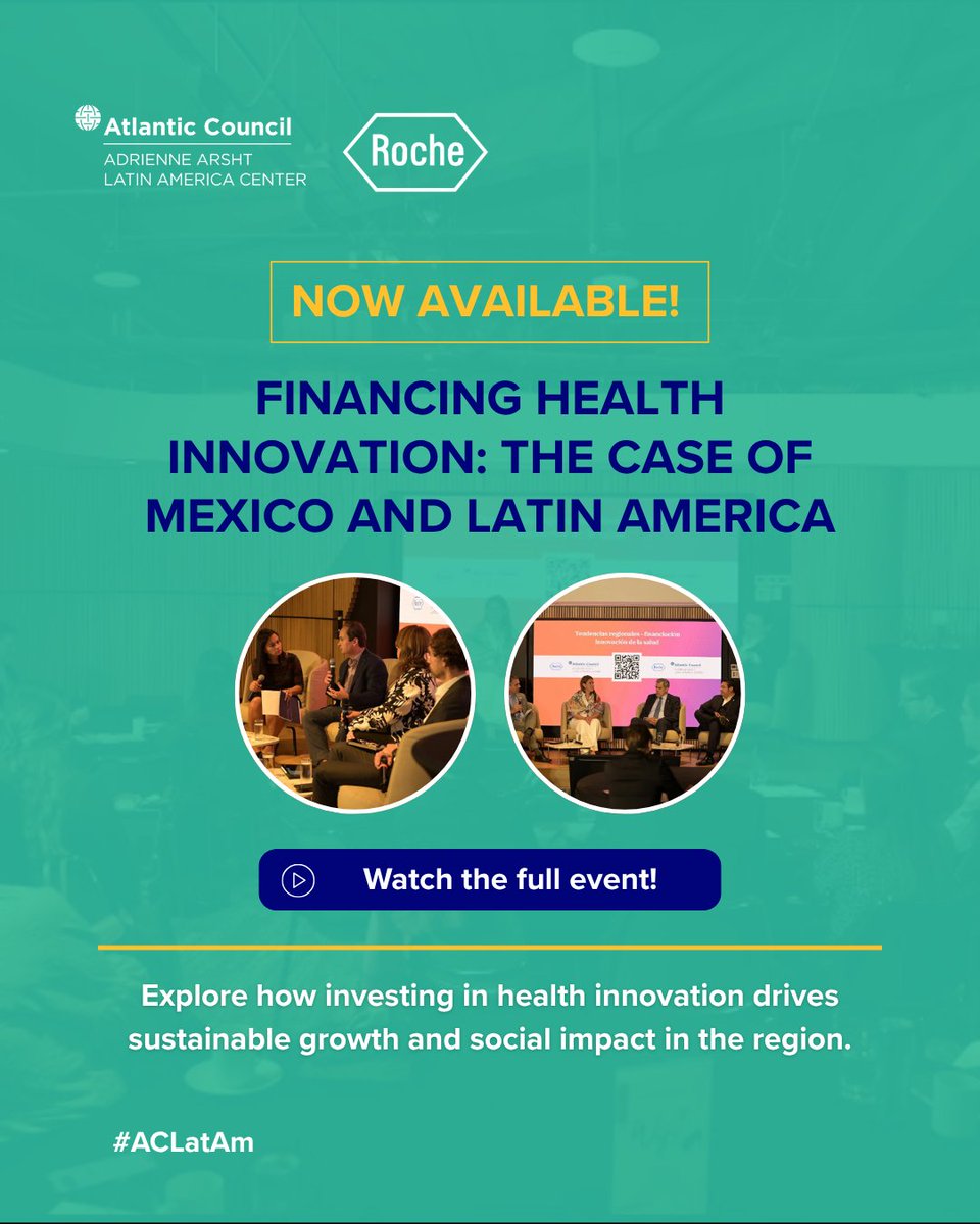 🎥 Financiamiento de la innovación en salud: el caso de México y América Latina. ¡Ya puedes ver el evento completo! bit.ly/4nRWtm4

💡 ¿Cómo puede una mayor inversión en innovación en #salud fortalecer los sistemas, mejorar el acceso y generar crecimiento sostenible en