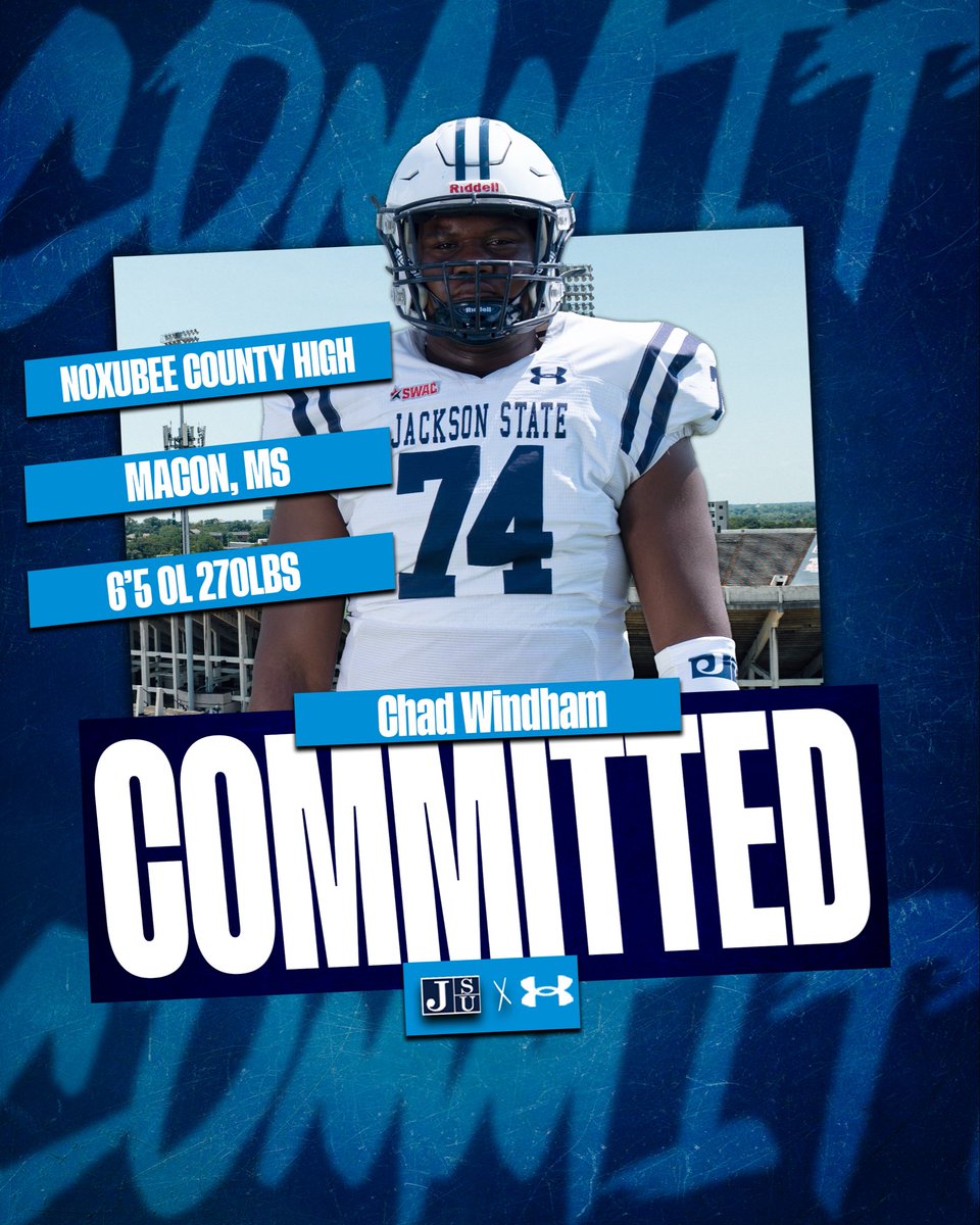 ChadrickWindham's tweet image. #AGTG after talking with coaches and and family I’m proud to announce I will be committing to Thee Jackson State University🐅❤️💙. @coachT_Young @NoxubeeFB @Coach_O @coach @CoachTaylor010 @CoachRamirezJSU @TheRealJavJones
