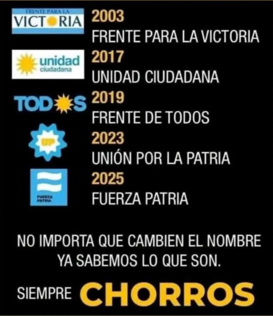 Así es el Kirchnerismo camaleón,  cambia de nombre según la ocasión, 🙄 con el mismo RELAT☀️ MENTIROS☀️ de siempre. NUNCA más MUGRES K!!! #FuerzaNarco