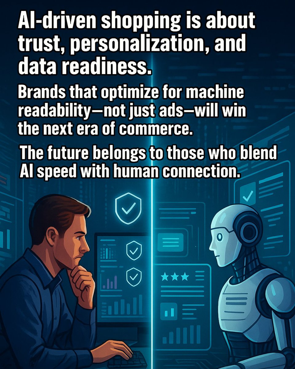 RazorSharpDigit's tweet image. The next era of e-commerce is here.
Agentic Commerce turns clicks into conversions with AI agents that research, compare & buy for you.
Discover how brands are adapting to AI-driven shopping → razorsharpdigital.com/blog/from-clic…
#AI #Ecommerce #DigitalMarketing