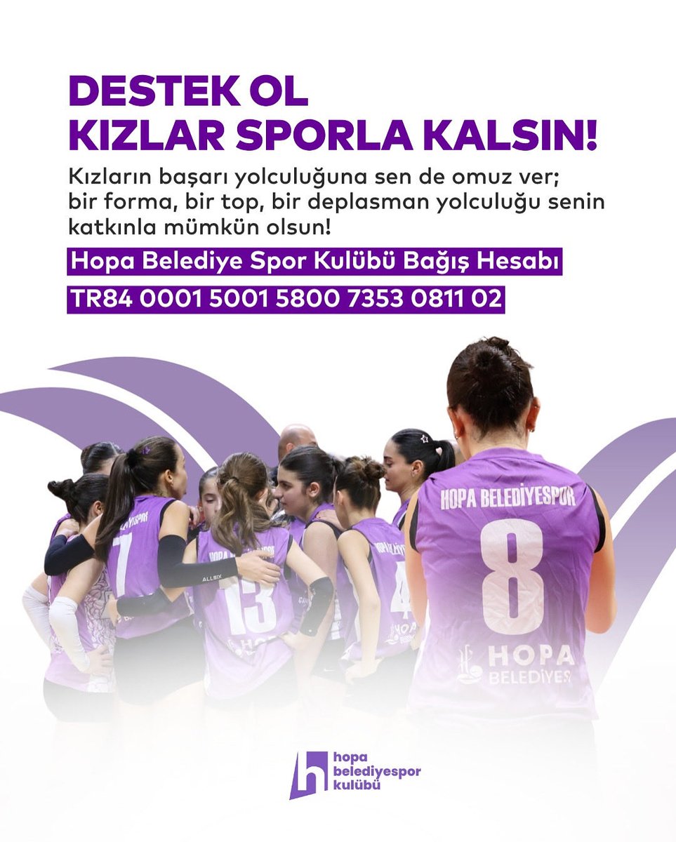 Gücümüz Hopa’dan, Gücümüz Kadınlardan! 💜🤍

Hopa’nın kızları, Filenin Atamacaları; sahada bir umut, bir heyecan, bir gelecek yazıyor. Bu hikâyenin devamı senin desteğinle mümkün!

Bu yıl Kadınlar 2. Ligi’nde mücadele eden Hopa Belediyespor Kadın Voleybol Takımımız, kentimizin